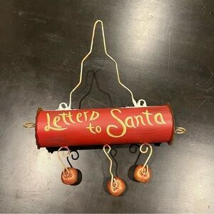 Christmas Decor Metal Letters to Santa Toleware Mailbox